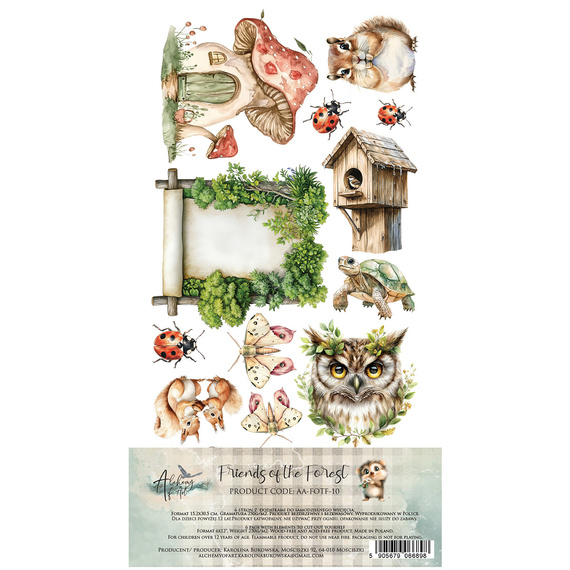 Set of 15x30 scrapbooking papers - Alchemy of Art - Friends of the Forest, kids