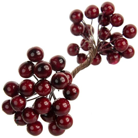  Dark red berries of mountain ash