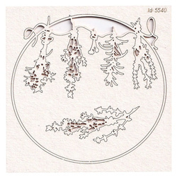 Chipboard round frame with herbs small - Herbal Phoenix