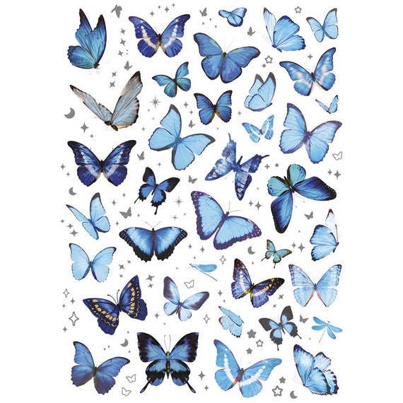 Stickers foil - Blue butterflies