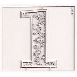 Chipboard monogram 1 - Monograce 7 cm