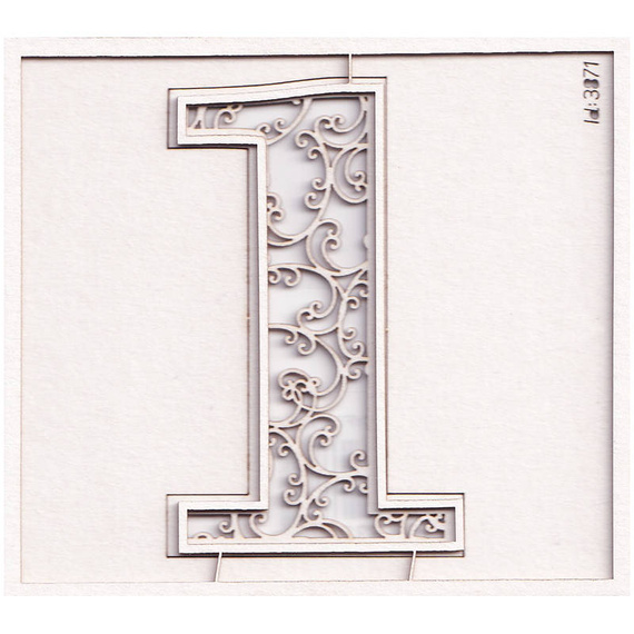 Chipboard monogram 1 - Monograce 7 cm
