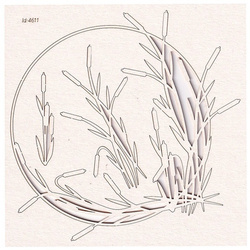 Chipboard - Water Plants - Round Frame with cattail