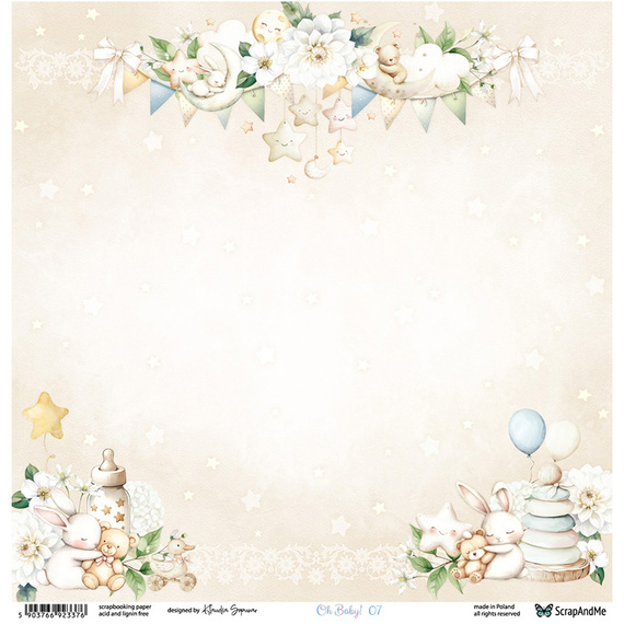 Scrapbooking paper 30x30 - ScrapAndMe - Oh, Baby 07/08