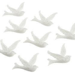 10 LARGE WHITE DOVE EMBELLISHMENTS