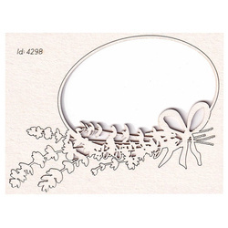Chipboard oval frame with lavender - Lavender Mist
