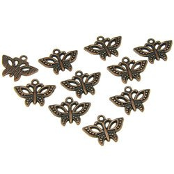10 ANTIQUE BRONZE BUTTERFLY EMBELLISHMET