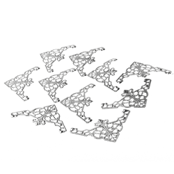 10 FILIGREE SILVER CORNERS