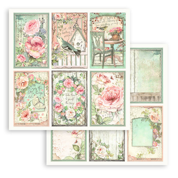 Set of 30x30 scrapbooking papers - Stamperia - House of Roses