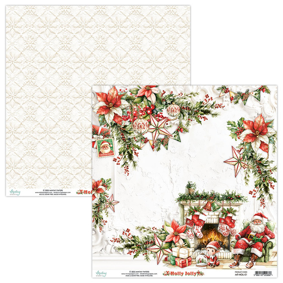 Set of scrapbooking papers 30x30 - Mintay - Holly Jolly