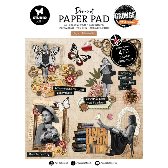 Set of scrapbooking papers with A5 elements - StudioLight - Grunge