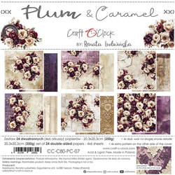Set of scrapbooking papers 20x20 - Craft o'clock - Plum & Caramel