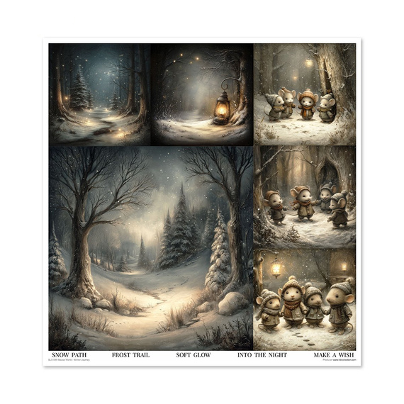 Set of scrapbooking papers 30x30 -  Mouse World - Winter Journey - Itd Collection
