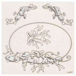 Chipboard - Big Oval Frame - Mistletoe