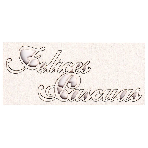 Chipboard - Lettering Felicas pascuas 