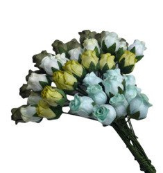 40 MIXED GREEN TONE HIP ROSEBUDS