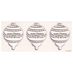Chipboard Baubles 02 (3 psc) - Tinsel 