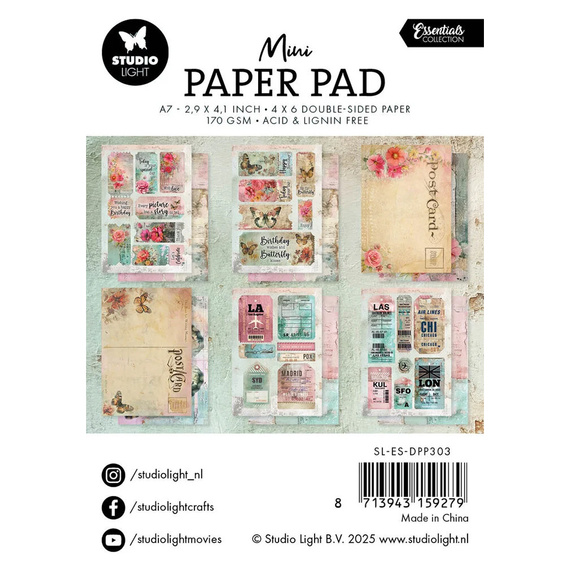 A7 set of papers with scrapbooking elements - Blooming Nature