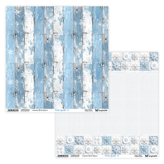 Set of 30x30 scrapbooking papers - ScrapAndMe - Winter Sparkle