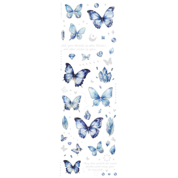 Stickers foil - Blue butterflies