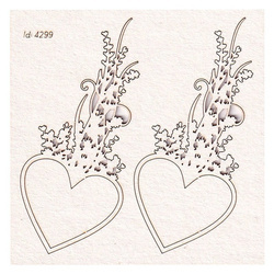 Chipboard - Lavender Mist - Hearts 