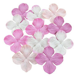 100 MIXED PINK TONE HYDRANGEA BLOOMS 50mm