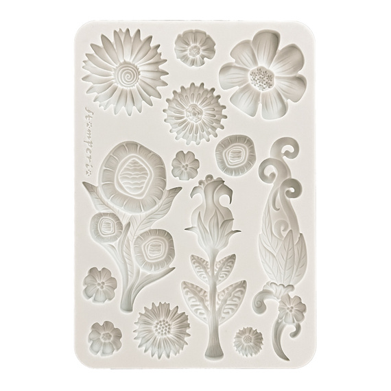 Silicone mold - Furry Friends flowers - Stamperia