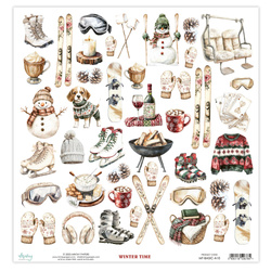 Paper with scrapbooking elements 30x30 - Mintay - Winter Time