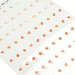 90 MIXED ORANGE SELF- ADHESIVE PEARLS