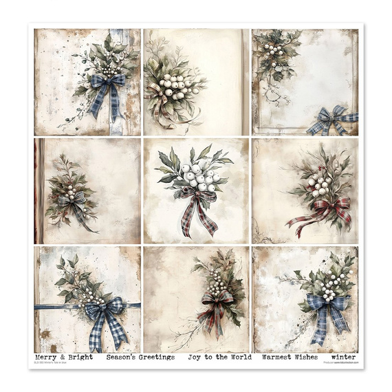 Set of scrapbooking papers 30x30 - Winter's Tale in blue