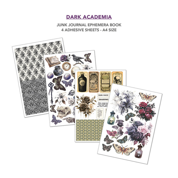 Set of scrapbooking papers A4 - Junk Journal &amp; Ephemera Book - Ciao Bella - Dark Academia
