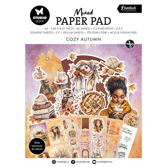 Set of scrapbooking papers with A5 elements - StudioLight - Cozy Autumn