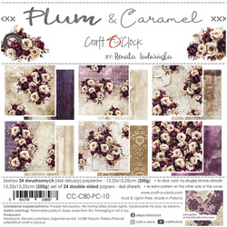 Set of scrapbooking papers 15x15 - Craft o'clock - Plum & Caramel
