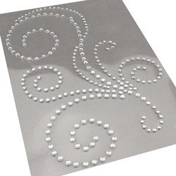 Clear Rhinestone Flourishes Self Adhesive Sticker - 10cm (4") x 15cm (6")