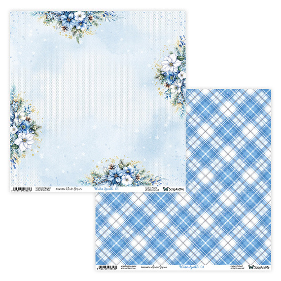 Set of 30x30 scrapbooking papers - ScrapAndMe - Winter Sparkle