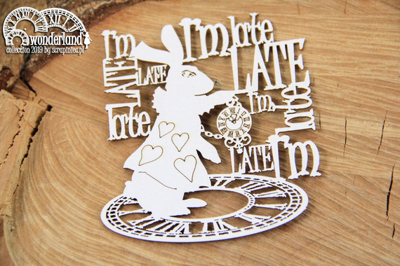 Chipboard - I'm late - Alice in Wonderland 