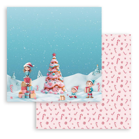 Set of 30x30 scrapbooking papers - Stamperia - Candy Christmas 