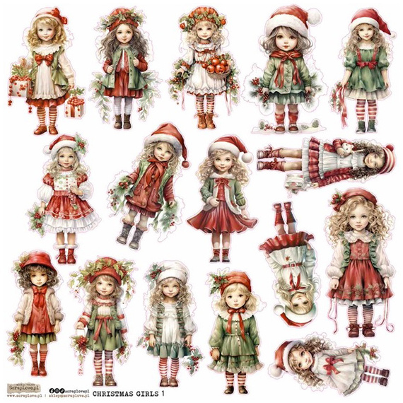 Stickers paper - ScrapLove - Christmas Girls 1 