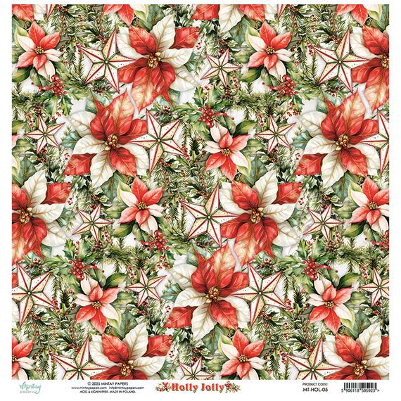 Scrapbooking paper 30x30 - Mintay - Holly Jolly 05