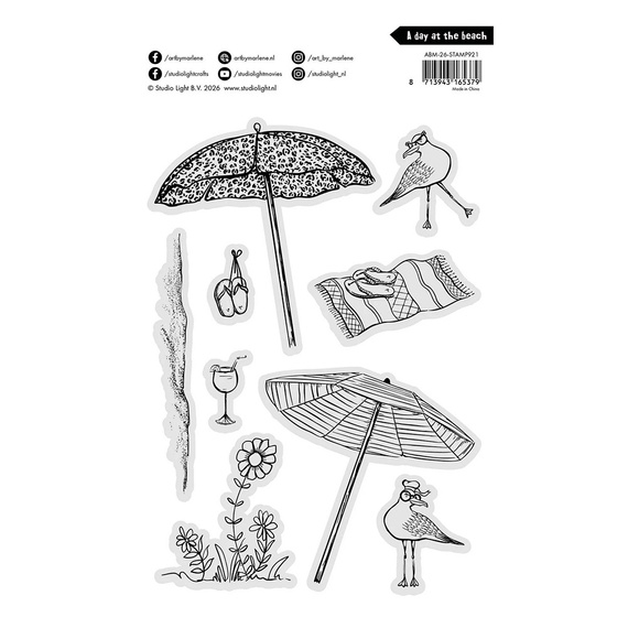 Stamp - StudioLight -  A day at the beach Art by Marlene 