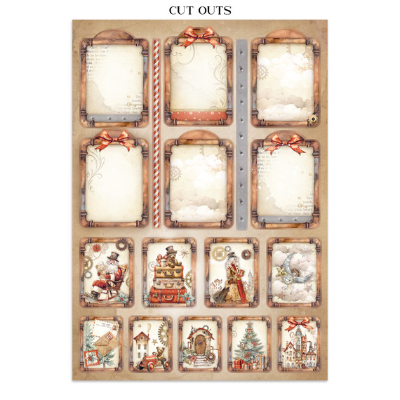 Junk Journal set of papers, stickers and elements - Gear Up For Christmas - Stamperia 