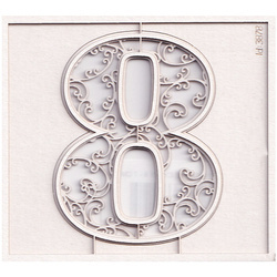Chipboard monogram 8 - Monograce 7 cm
