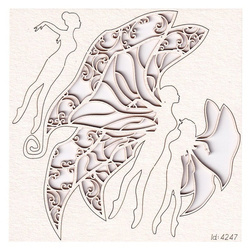 Chipboard flying butterfly fairies - Lady butterfly