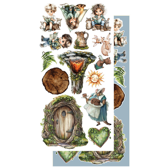 Set of 15x30 scrapbooking papers - Alchemy of Art - Friends of the Forest, kids