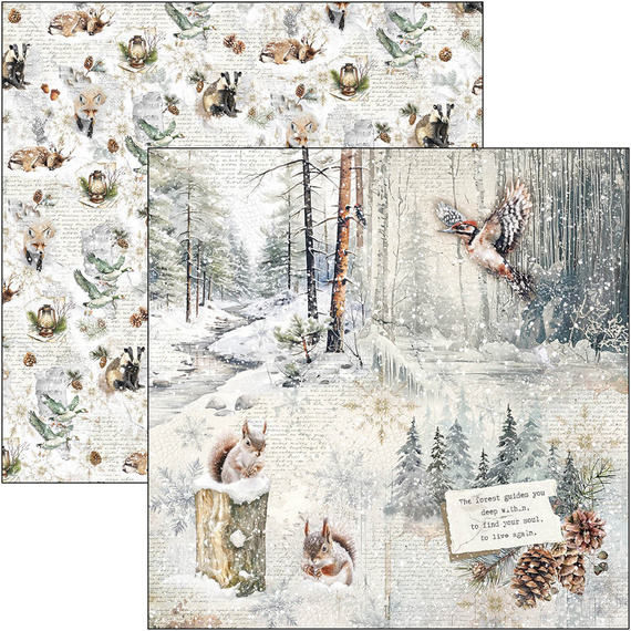 Set of scrapbooking papers 30x30cm - Paper Pad - Ciao Bella - Forest Tales