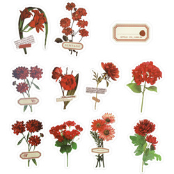 Stickers foil - Red flowers and labels