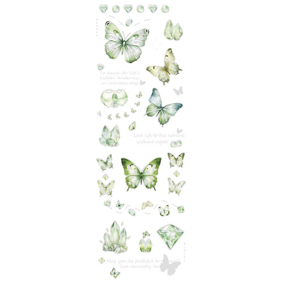 Stickers foil - Green butterflies