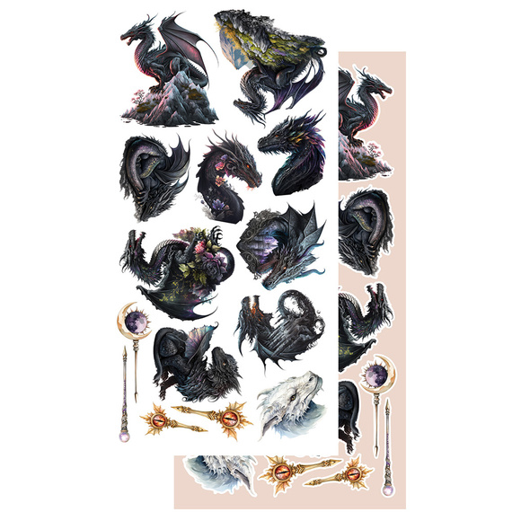 Set of 15x30 scrapbooking papers - Alchemy of Art - In purple color