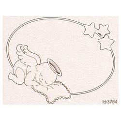 Chipboard frame with a sleeping baby angel 