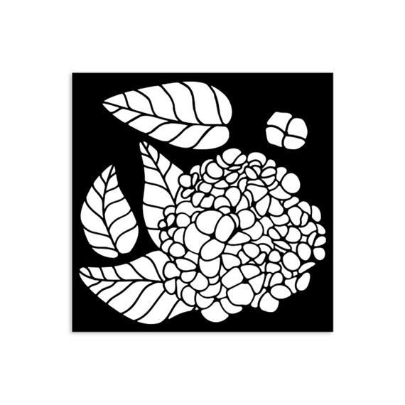 3D Mixed Media Stencil 12x12cm - Quiet Days hydrangeas - Stamperia 